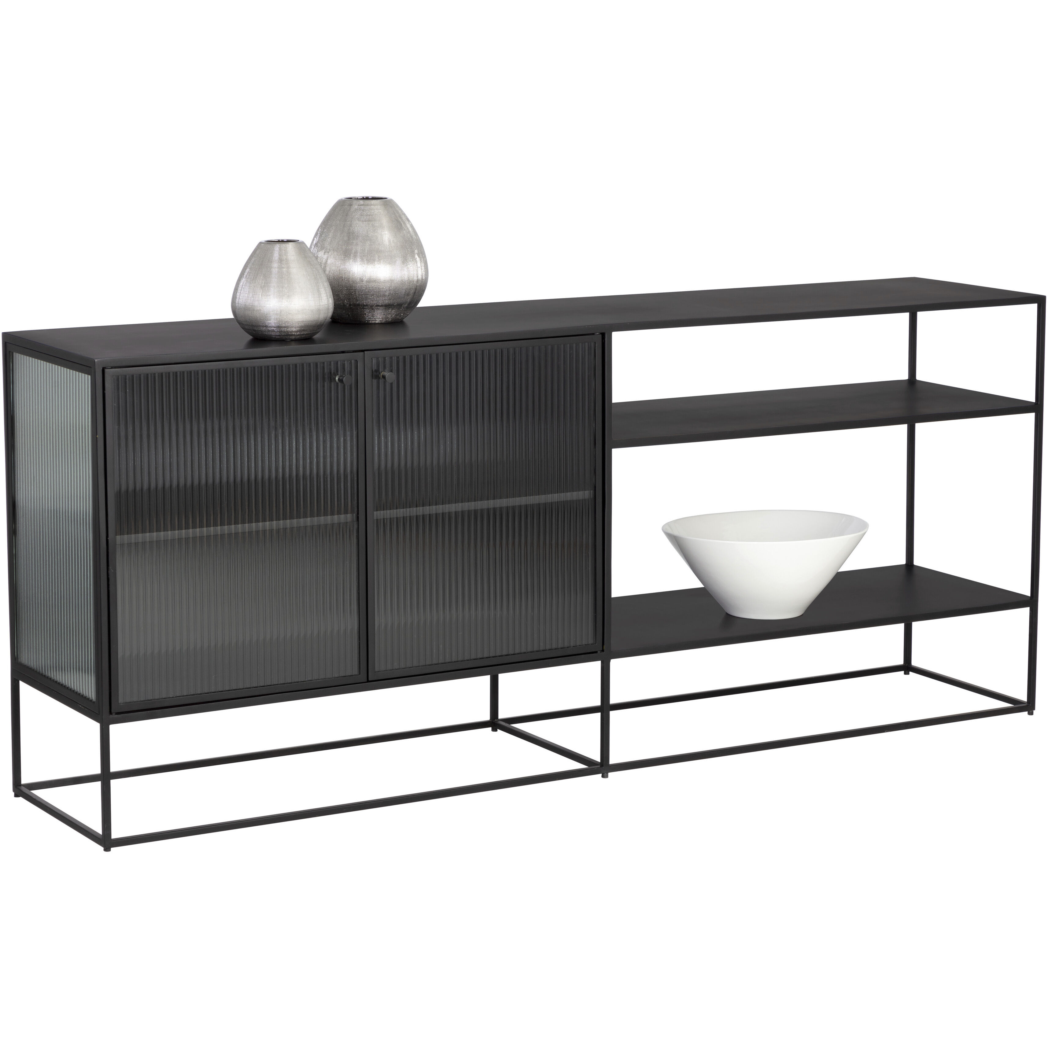 Parsons 71 X 15 inch Clear / Matte Black Sideboard, Large